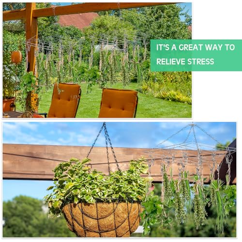 Bokon 4 Pcs Hanging Herb Drying Rack with Stainless Clips Hook, Rectangle - style: Rectangle