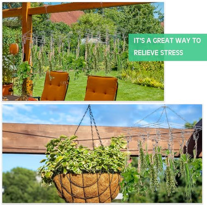 Bokon 4 Pcs Hanging Herb Drying Rack with Stainless Clips Hook, Rectangle - style: Rectangle