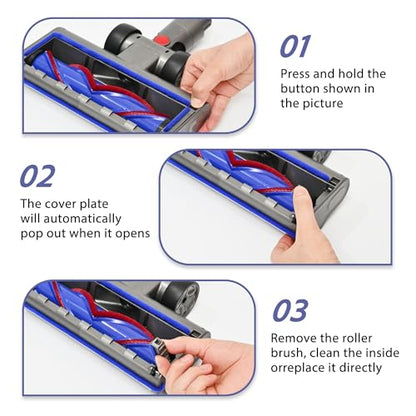Upgrade Anti-Tangle V8 V11 Vacuum Head Replacement for Dyson V7 V8, Cyclone V10 V11 V15 Cordless Vacuums Cleaner, Quick Release Motor-Head Brush Roller for Dyson Vacuum Attachments Parts