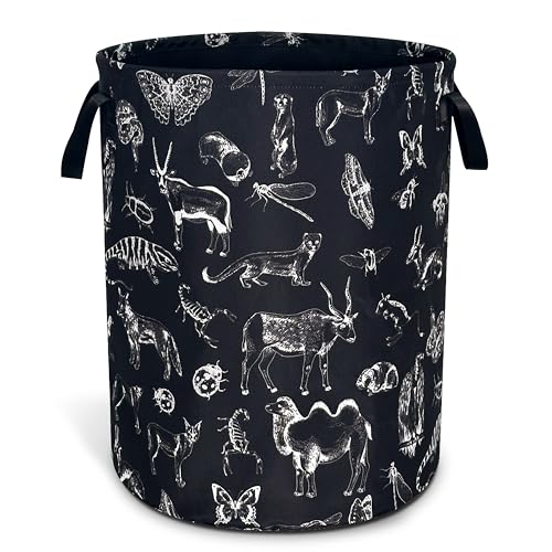 Animal Silhouettes Laundry Basket Foldable Oxford Cloth 18.9 x 16.5 Inch - color: Animal Silhouettes