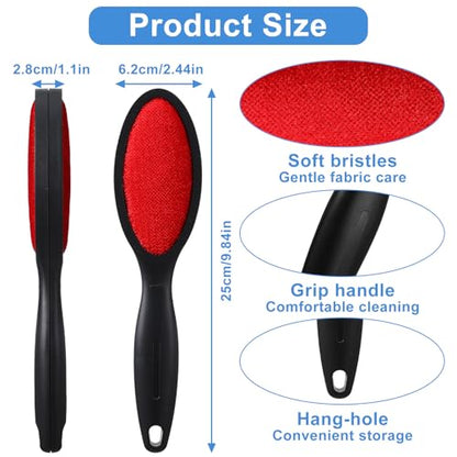 2 pcs Dual-Sided Lint Brush for Clothes - Reusable Pet Hair Remover for Fabric Carpet Furniture