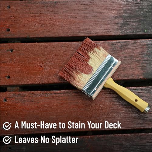 Bates- Deck Stain Brush, 4 Inch, Stain Brushes for Wood, Deck Brush, Large Paint Brushes