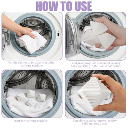 4 Pcs Reusable Laundry Anti Static Balls，Cube Agitator Balls (White) - color: White