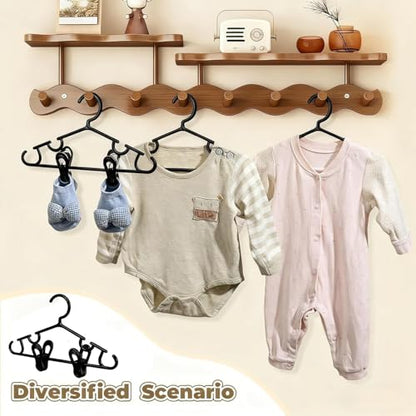 Nursery Baby Hangers with Clips - color: Black