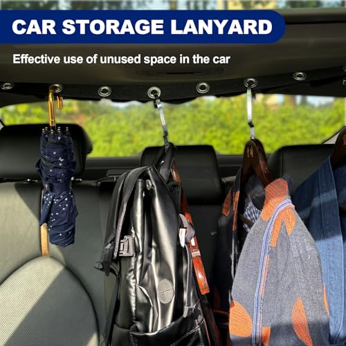 Rislobx Car Clothes Hanger Bar, Retractable Portable Car Clothes Rack Drying Line Travel Camping Clothesline Clothes Hanging Organizer for Car, SUV, Truck