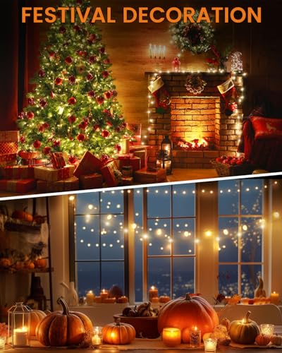 Camping String Lights, Retractable 32.8FT Rechargeable Fairy Light - color: Black
