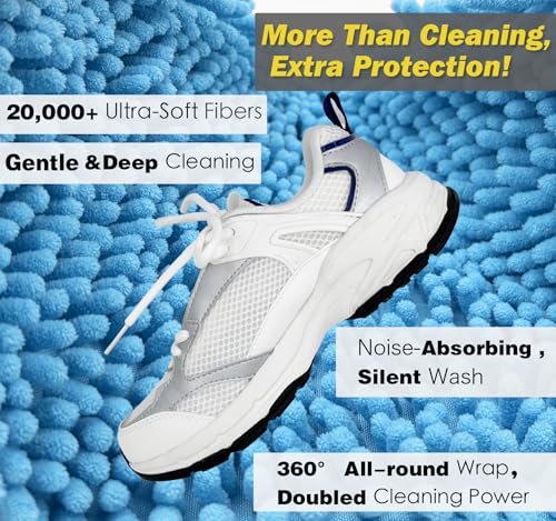 Shoe Washing Machine Bag,Laundry Shoe Bag for Washer and Dryer,Reusable Shoe Cleaning Bag for Sneakers,Tennis Shoes,With Self-locking Zipper, Microfiber Inside,Include Shoe Bag (Pro Blue - 1 Pack) - color: Pro Blue - 1 Pack
