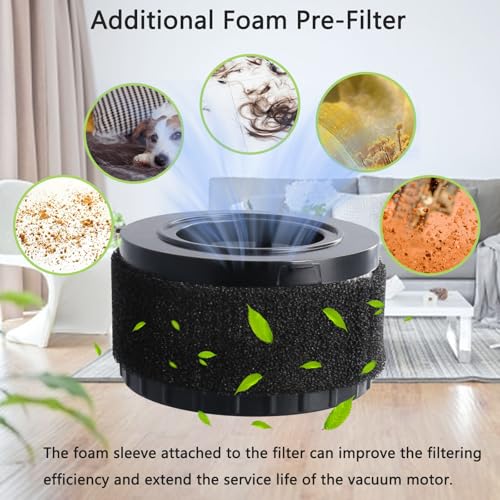 4 Pcs DC5151H HEPA Filter Compatible with DEWALT DC5151H DC515 DCV517 - size: 4 Pack + 8 Foam Filters