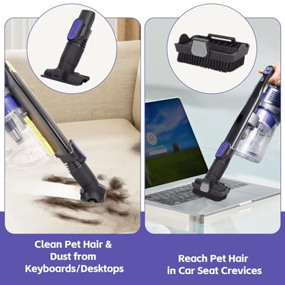 IX141 Vacuum Replacement Attachments for Shark Cordless Vacuums Ix141 Iz462h Iz483h Iz363ht Iz361h Iz163h Iz362h Removable Two-in-one Crevice Tool Brush for D-Shaped Vacuum
