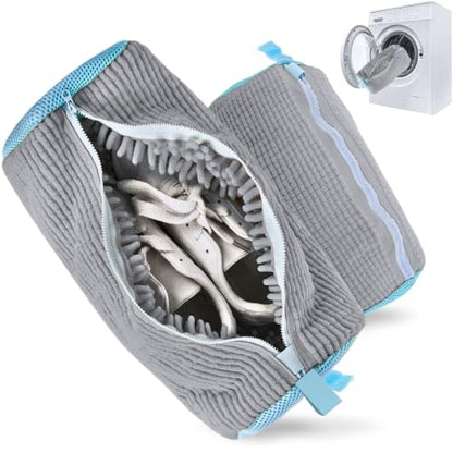 Shoe Washing Machine Bag, Laundry Shoe Bag for Washing Machine, Reusable Washing Bags for Washer and Dryer, 2 Pack Grey Shoe Washing Bag for Sneakers, Trainers & Tennis Shoes - color: Grey