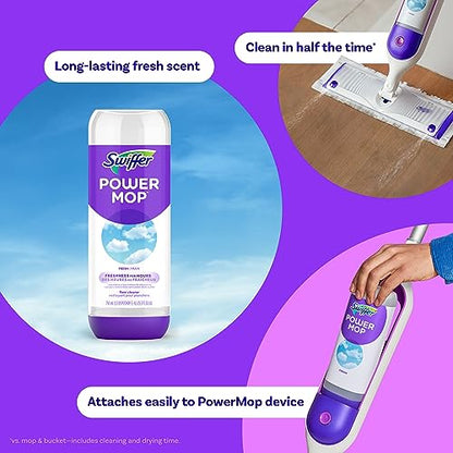 Swiffer PowerMop Liquid Floor Cleaner Refills, Solution for Power Mop, Fresh Scent, 2 Count Mopping Fluid Replacement Bottle, Spray Mops Cleaning Juice, No Bucket Needed, Multi-Surface and Wood - size: 25.35 Fl Oz (Pack of 2)