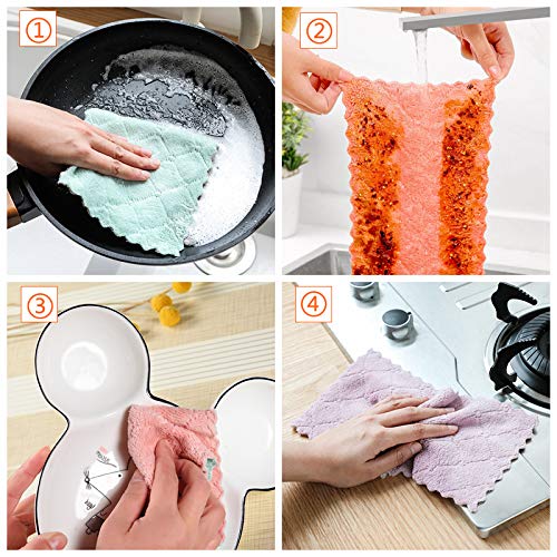 Hypermotion Microfiber Cleaning Cloth, Kitchen Towels, Double-Sided Microfiber Towel Lint Free Highly Absorbent Multi-Purpose Dust and Dirty Cleaning Supplies for Kitchen Car Cleaning. Pack of 12 - color: Multicolor