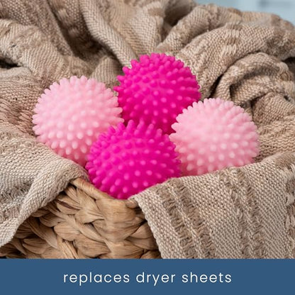 S&T INC. Reusable Plastic Dryer Balls, 4 Pack, 2.5" Diameter, Pink - color: Pink