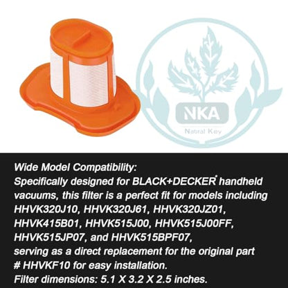 HHVKF10 Filter for Black and Decker Dustbuster Filter,Washable Replacement Filters for black and decker handheld vacuum filter-HHVK320J10/320J61/320JZ01/415B01/515J00/515J00FF/515JP07/515BPF07