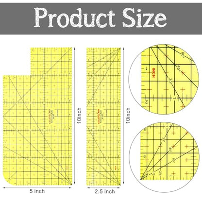 Weewooday 2 Pcs Hot Iron Ruler Hot Ironing Measuring Ruler for Sewing Hemmer Accessories Pressing Tool Heat Resistant Accessories DIY Tool Quilting Handmade for Electric Clothing Making 10 Inch