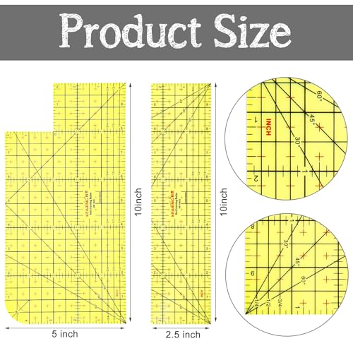 Weewooday 2 Pcs Hot Iron Ruler Hot Ironing Measuring Ruler for Sewing Hemmer Accessories Pressing Tool Heat Resistant Accessories DIY Tool Quilting Handmade for Electric Clothing Making 10 Inch