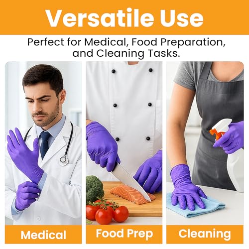 SAFEWAY USA 2000 pcs, Large, 4 Mil Nitrile Disposable Gloves — Multi-Purpose Powder-Free and Non-Latex Textured Fingertips for Medical Use, Nursing, Lab Works, Kitchen Prep, Cleaning, Tattooing & More