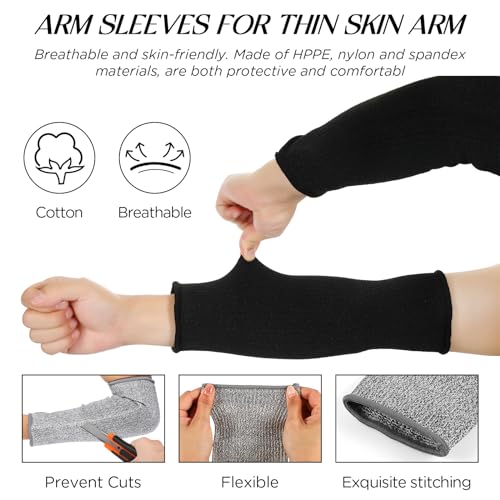 Neer 4 Pair Protective Arm Sleeves Cover,11.8 Inch,Black,Gray - color: Black, Gray, size: 11.8 Inch