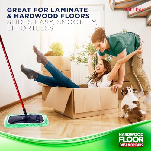 Millifiber Floor Duster Refills 15x8 Inches, 3-Pack (Mop Not Included) - color: Dry Duster (Green), size: 3 Count (Pack of 1)