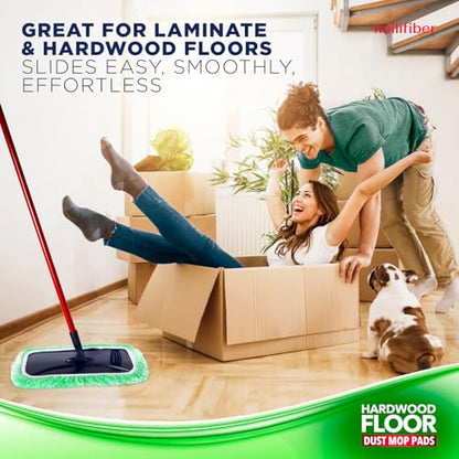 Millifiber Floor Duster Refills 15x8 Inches, 3-Pack (Mop Not Included) - color: Dry Duster (Green), size: 3 Count (Pack of 1)
