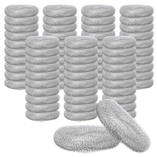 72 Pcs Stainless Steel Lint Traps for Washing Machine, Silver Laundry Mesh Washer Drain Hose Filter Snare with 72 Pcs Cable Ties
