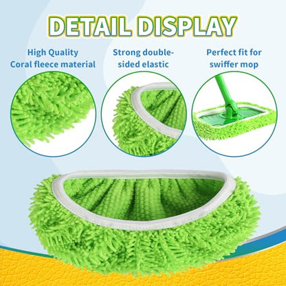 Reusable Microfiber Mop Pads for Swiffer Sweeper Mop, 6 Pack