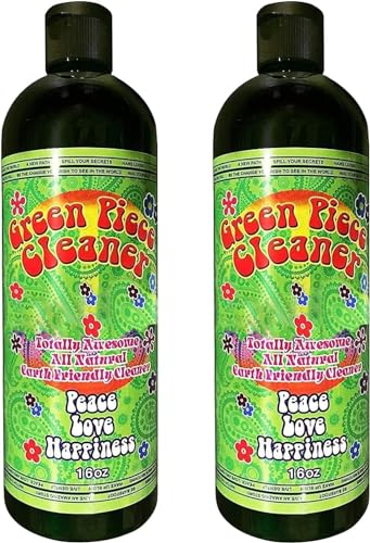 Green Piece Magnetic Glass Cleaner Kit - 2 x 16 Oz - Purple Magnet Scrubber