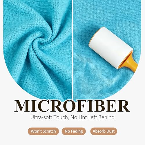 30 Pack Microfiber Cleaning Cloths, Dish Towels for Kitchen, Car, Bathroom - color: Blue