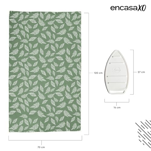 Encasa XO Ironing Mat, Heat Resistant Pad 48"x28" Big Leaves Green - color: Big Leaves Green, size: Large