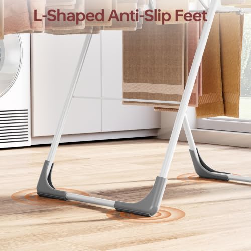 APEXCHASER Clothes Drying Rack, Large Capacity Drying Rack Clothing - color: Pearl White
