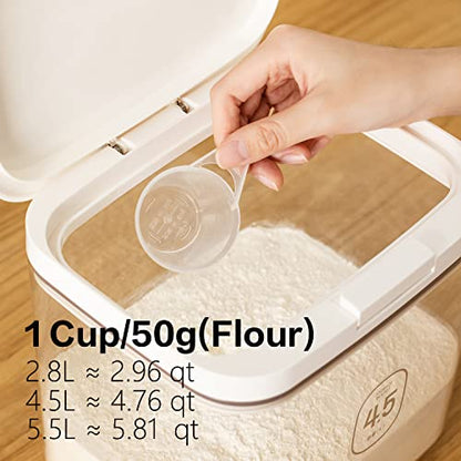 Flour Container - 5.5 L /5.81qt/5kg Large Flour Dispenser Keep Your Flour Fresh and Dry Easily with Kitchen Essential - color: 5.5 L