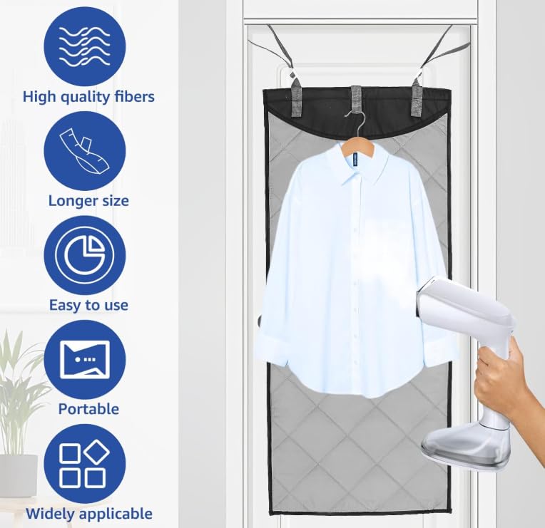 Hanging Ironing pad on the Door, Heat-Resistant steam pad (45 × 19 inches), Portable for Vertical Ironing and Ironing Board, Suitable for Home and Travel use