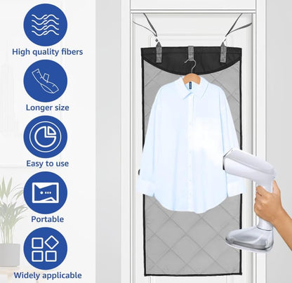 Hanging Ironing pad on the Door, Heat-Resistant steam pad (45 × 19 inches), Portable for Vertical Ironing and Ironing Board, Suitable for Home and Travel use