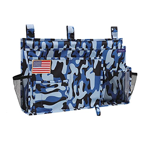 Surblue Bedside Caddy Hanging Organizer Storage Bag Pocket for Bunk, Hospital, College Dorm Rooms, Baby Bed Rails, Camp - 8 Pockets, Large, Ocean - color: Z-Y-Ocean, size: Large