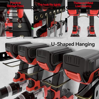 Power Tool Organizer Wall Mount, 2 Tier Tool Organizer for power tool Storage,Garage Tool Organizer for Home Gift