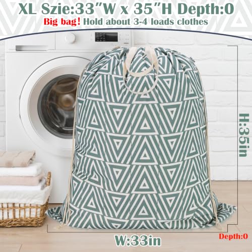 Canvas Laundry Bag 33"Wx 35"H, Heavy Duty Hamper Liner, XL Geom SlateGreen - color: Geom SlateGreen,1pc XL, size: XL 33"W x 35"H┃1 Pack