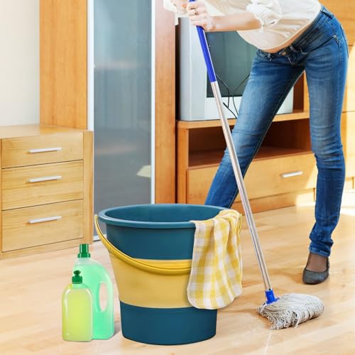 Collapsible Bucket 4.5 Gallon/17L Large Capacity Foldable Cleaning Buckets - color: Large Blue