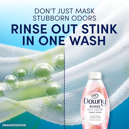 Downy Rinse Laundry Odor Remover, Spring Breeze Scent, 48 FL OZ, Fabric Softener and Laundry Odor Removal Rinse