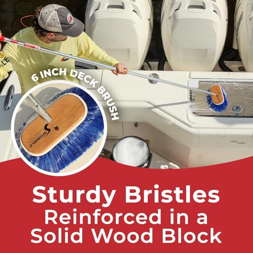 Shurhold 6" Nylon Extra Soft Bristles Deck Brush - style: Extra Soft, Blue