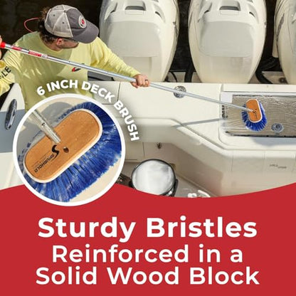 Shurhold 6" Nylon Extra Soft Bristles Deck Brush - style: Extra Soft, Blue