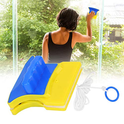 Fdit Magnetic Window Glass Cleaner, Double-Sided Squeegee for 3-8mm Thickness, with 2m Anti-Falling Rope, 2 Extra Cleaning Cotton