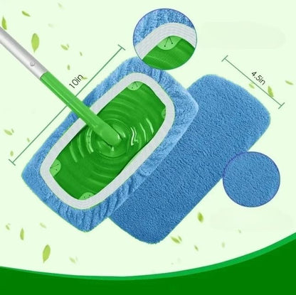 Microfiber Mop Pads - 8 Pack Reusable Washable Refills for Wet & Dry Floor Cleaning - Fits Most Standard Mops - Light Blue Household Cleaning Pads - color: Light Blue