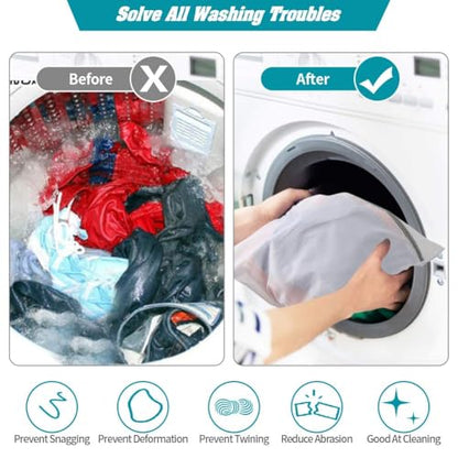 Lingerie Bags for Washing Delicates,Bra Fine Mesh Wash Bag,Keep Cloth Shape in the WasherDelicates Laundry Bags,Small Fine Mesh Laundry Bags，for Jackets, Curtains, Jeans (1 Large,1 Medium)