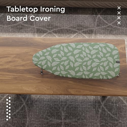 Encasa XO Ironing Board Cover and Pad 28"x12" Mini, Thick Felt - color: Big Leaves Green, size: Mini (28"x12")