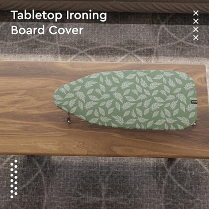 Encasa XO Ironing Board Cover and Pad, Thick Felt 28"x12" - color: Big Leaves Green, size: Mini (28"x12")