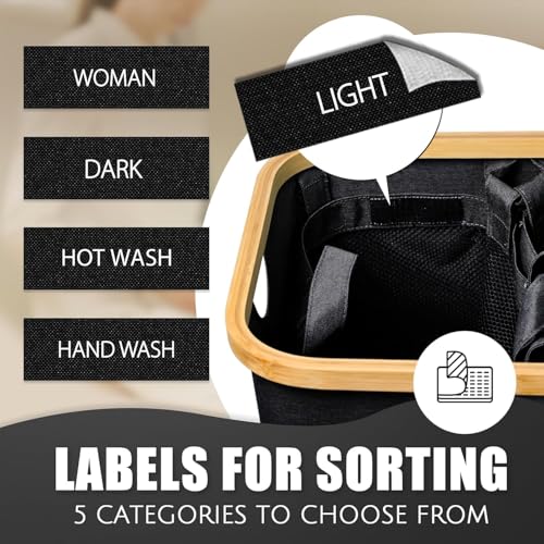 Hampers for Laundry Basket with Lid, 160L Large Laundry Hamper 3 Section - color: Black, size: 160L