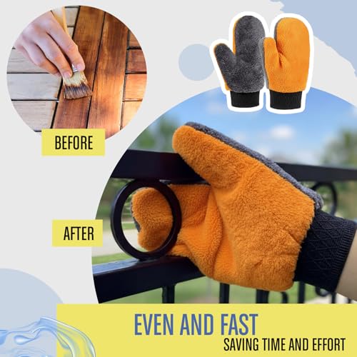 Paint Mitt Stain Mitts Reusable Microfiber - color: Gray,orange