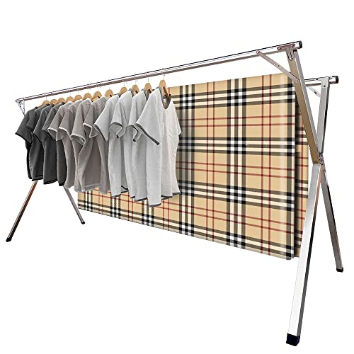 2026 Premium Stainless Steel Clothes Drying Racks, Foldable and Adjustable Laundry Drying Rack Clothing for Indoor Outdoor （79" D x 28.4" W x 50.4" H） - size: 79in
