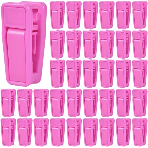 KISEER 40 Pcs Plastic Baby Hanger Clips Slim-line Finger Clips Set for Clothes Hanger Velvet Hanger (Pink) - color: Pink, size: 40 Pcs
