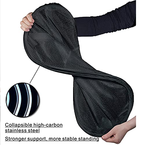 BATTOO Deluxe Strong Mesh Pop up Laundry Hamper Basket with Side Pocket Foldable Hamper for Laundry Room, Bathroom, Kids Room, College Dorm or Travel Black + Black - color: Black+Black